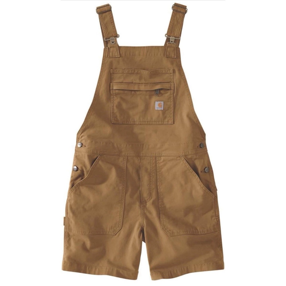 Carhartt Rugged Flex Relaxed Fit Canvas Shortall Women's Size Large (12-4) Brown